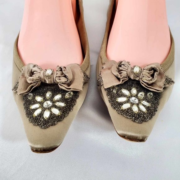 Chloe Ballerina Flats with Beautiful Hand Beading and Stones, Size 39 - Picture 2 of 12